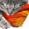 green_dreams: yarn is cuddly (Grey cat asleep on bright yellow-and-red ball of yarn.) green_dreams: Grey cat asleep on bright yellow-and-red ball of yarn. (yarn is cuddly)