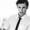 stack: Stack PB Zac Efron in black and white with a dark tie, white - 919663