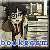 bookblather: A picture of Yomiko Readman looking at books with the text "bookgasm." (Default)