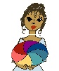 minoanmiss: Girl holding a rainbow-colored oval, because one needs a rainbow icon (Rainbow)