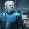 falena: Brienne and Arya from Game of Thrones, smiling (awesome women)