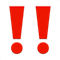 thnidu: two heavy red exclamation points (double exclamation point)