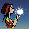 minoanmiss: Minoan lady holding a bright white star (Lady With Star)