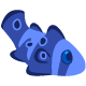 wobblegong: Stylized blue fish with spots and stripes. (Default)