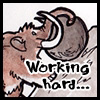 ellenmillion: Working hard. (A mammoth pushing a rock up a hill...) (mammoth)