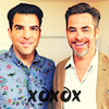 reeby10: Zachary Quinto and Christ Pine standing next to each other with "xoxox" at the bottom (pinto)