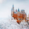 turlough: castle on mountain top in winter, Burg Hohenzollern ((mcr art) *heart*)