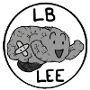 lb_lee: A happy little brain with a bandage on it, enclosed within a circle with the words LB Lee. (Default)