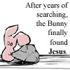 ext_1689: Bunny comic - Bunny searches for Jesus and finds him under a rock. (Default)