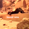 muccamukk: Vala lying listlessly in the middle of a ruin. Text: "Bored Now." (SG-1: Bored Now)