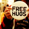 timeasmymeasure: stylized text that reads: "free hugs" (text: free hugs)