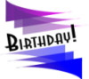 onyxlynx: Festive pennants in blue & purple with word "Birthday" centered. (Birthday)