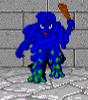 metahacker: Snapshot of an 80s game, showing a blue troll holding a big club (troll)