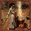 justhuman: woman making magic - waterhouse painting (strega)