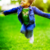 timeasmymeasure: a little girl pictured mid-jump (stock: jumping for joy)