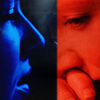 goodbyebird: Fringe: Two versions of Olivia, one blue and one red. (Fringe and then there were two)