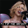 vass: Courtney Love, caption "I tip the artist." (Tip the artist!)