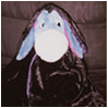 vass: Eeyore toy wearing hooded cape (Old Darth Eeyore)