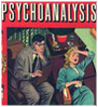 vass: Psychoanalysis comic book cover: an analyst watches a woman crying (psych)