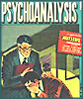 vass: Psychoanalysis comic book cover: an analyst watches a man crying (psych again)