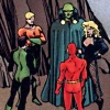sharpest_asp: All five Justice League members standing in a circle (Comics: JLA YO)
