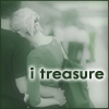celli: a woman and a man holding hands, captioned "i treasure" (Default)
