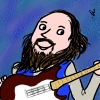 eftychia: Cartoon of me playing electric guitar (debtoon)